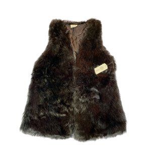 Daisy Fuentes Women's Faux Black Fur Vest Size Medium New with Tags